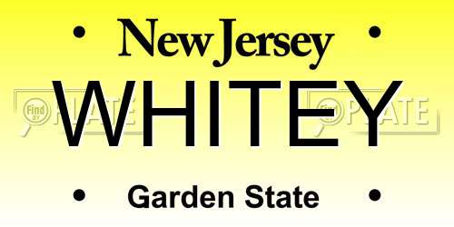 WHITEY New Jersey License Plate