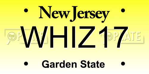 WHIZ17 New Jersey License Plate