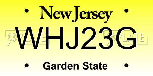 WHJ23G New Jersey License Plate