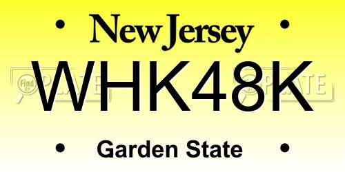 WHK48K New Jersey License Plate