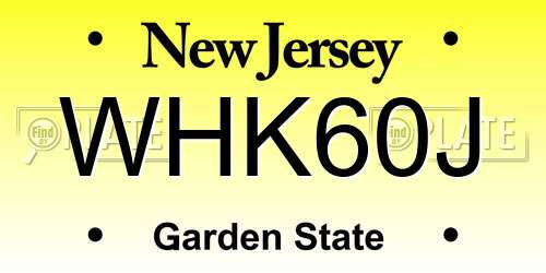 WHK60J New Jersey License Plate