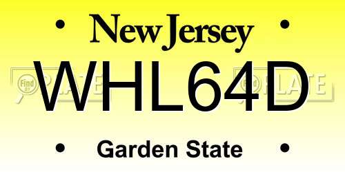 WHL64D New Jersey License Plate