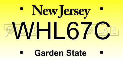 WHL67C New Jersey License Plate