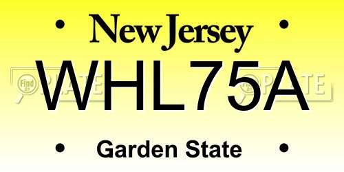 WHL75A New Jersey License Plate