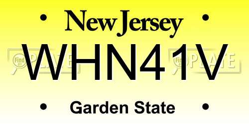 WHN41V New Jersey License Plate