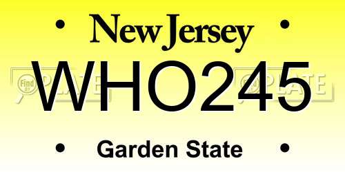 WHO245 New Jersey License Plate