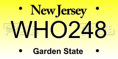 WHO248 New Jersey License Plate