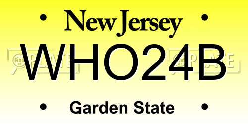 WHO24B New Jersey License Plate