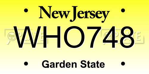 WHO748 New Jersey License Plate