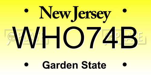 WHO74B New Jersey License Plate