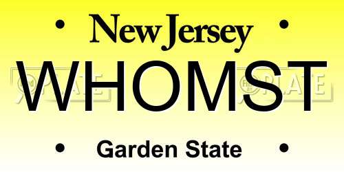 WHOMST New Jersey License Plate