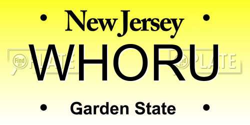 WHORU New Jersey License Plate