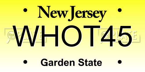 WHOT45 New Jersey License Plate