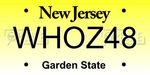 WHOZ48 New Jersey License Plate
