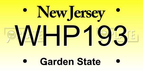 WHP193 New Jersey License Plate