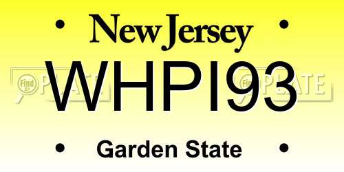 WHPI93 New Jersey License Plate