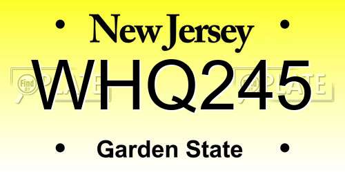 WHQ245 New Jersey License Plate