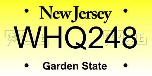 WHQ248 New Jersey License Plate