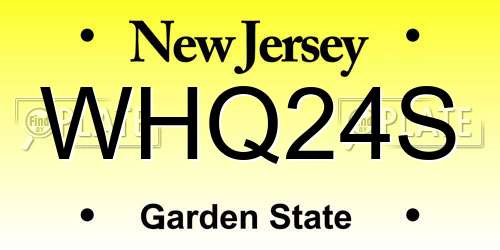 WHQ24S New Jersey License Plate