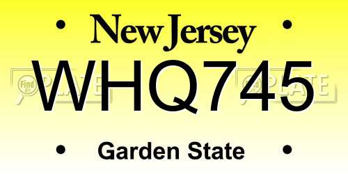 WHQ745 New Jersey License Plate