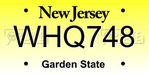 WHQ748 New Jersey License Plate