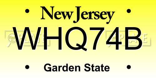 WHQ74B New Jersey License Plate