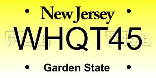 WHQT45 New Jersey License Plate