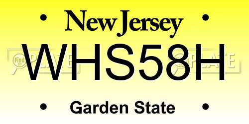 WHS58H New Jersey License Plate