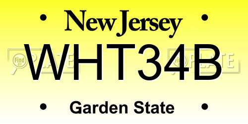 WHT34B New Jersey License Plate