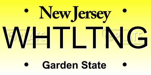WHTLTNG New Jersey License Plate