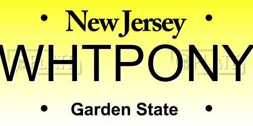 WHTPONY New Jersey License Plate