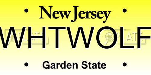 WHTWOLF New Jersey License Plate