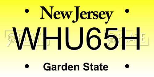 WHU65H New Jersey License Plate
