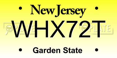 WHX72T New Jersey License Plate