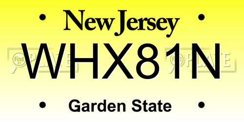WHX81N New Jersey License Plate