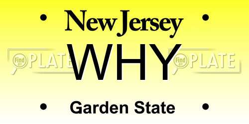 WHY New Jersey License Plate