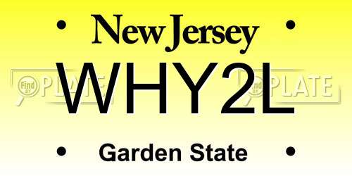 WHY2L New Jersey License Plate