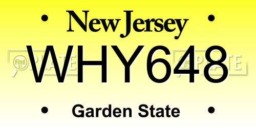WHY648 New Jersey License Plate
