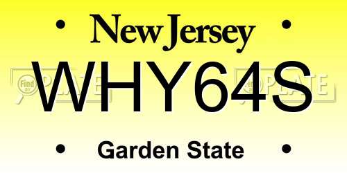 WHY64S New Jersey License Plate