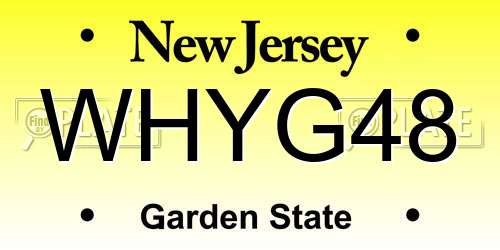 WHYG48 New Jersey License Plate