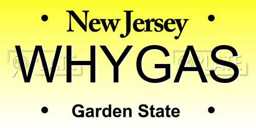 WHYGAS New Jersey License Plate