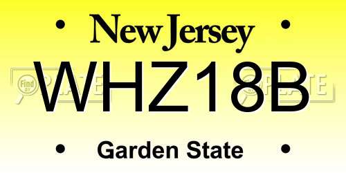 WHZ18B New Jersey License Plate