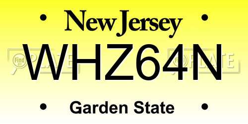 WHZ64N New Jersey License Plate