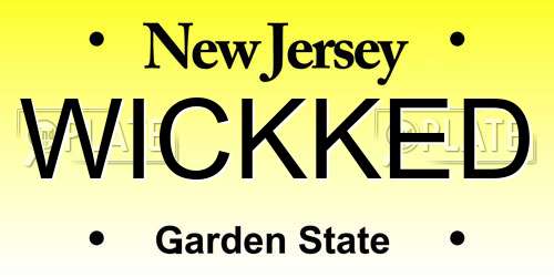 WICKKED New Jersey License Plate