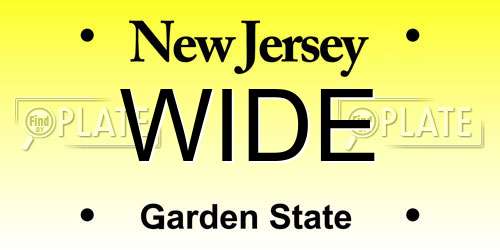 WIDE New Jersey License Plate