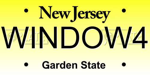 WINDOW4 New Jersey License Plate