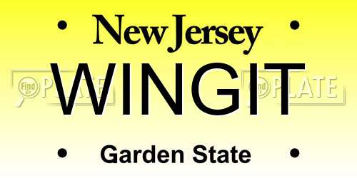 WINGIT New Jersey License Plate