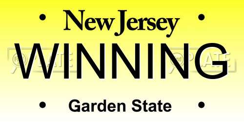 WINNING New Jersey License Plate