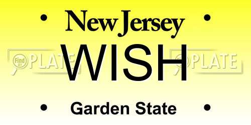 WISH New Jersey License Plate
