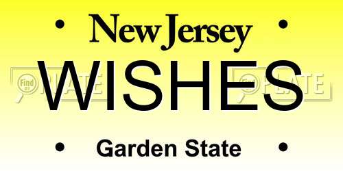 WISHES New Jersey License Plate